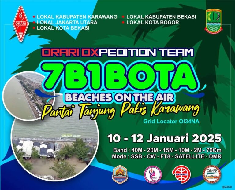 Beach On The Air 7B1BOTA di Pantai Tanjung Pakis Karawang